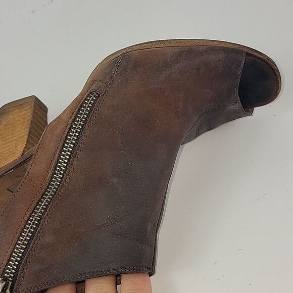 Paul Green Cayanne Peep Toe Ankle Booties Nubuck Leather Block Heel - Picture 16 of 16